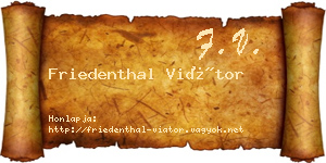 Friedenthal Viátor névjegykártya